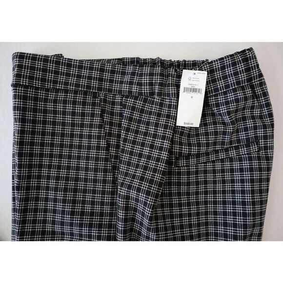 Banana Republic 430072 Women's Sz 0 Black Plaid Hayden Taper Pull On Pants - Picture 4 of 11
